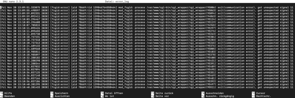 Afficher dans Error_log