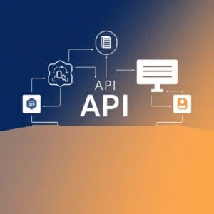 Représentation conceptuelle d'une API comme pont entre différentes applications logicielles