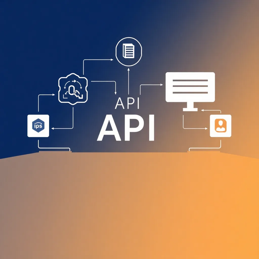 Représentation conceptuelle d'une API comme pont entre différentes applications logicielles