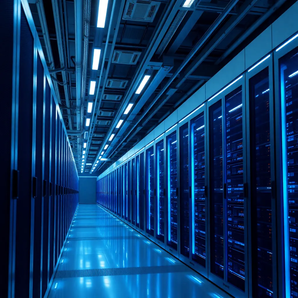 Un centre de données moderne avec des serveurs à base d'ARM et à faible consommation d'énergie