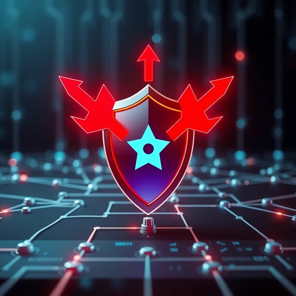 Visualisation d'un bouclier DDoS protégeant un réseau contre les attaques entrantes
