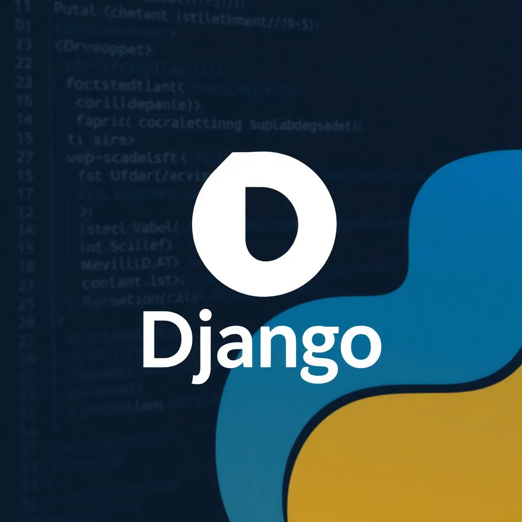 Logo Django Web Framework avec code Python en arrière-plan