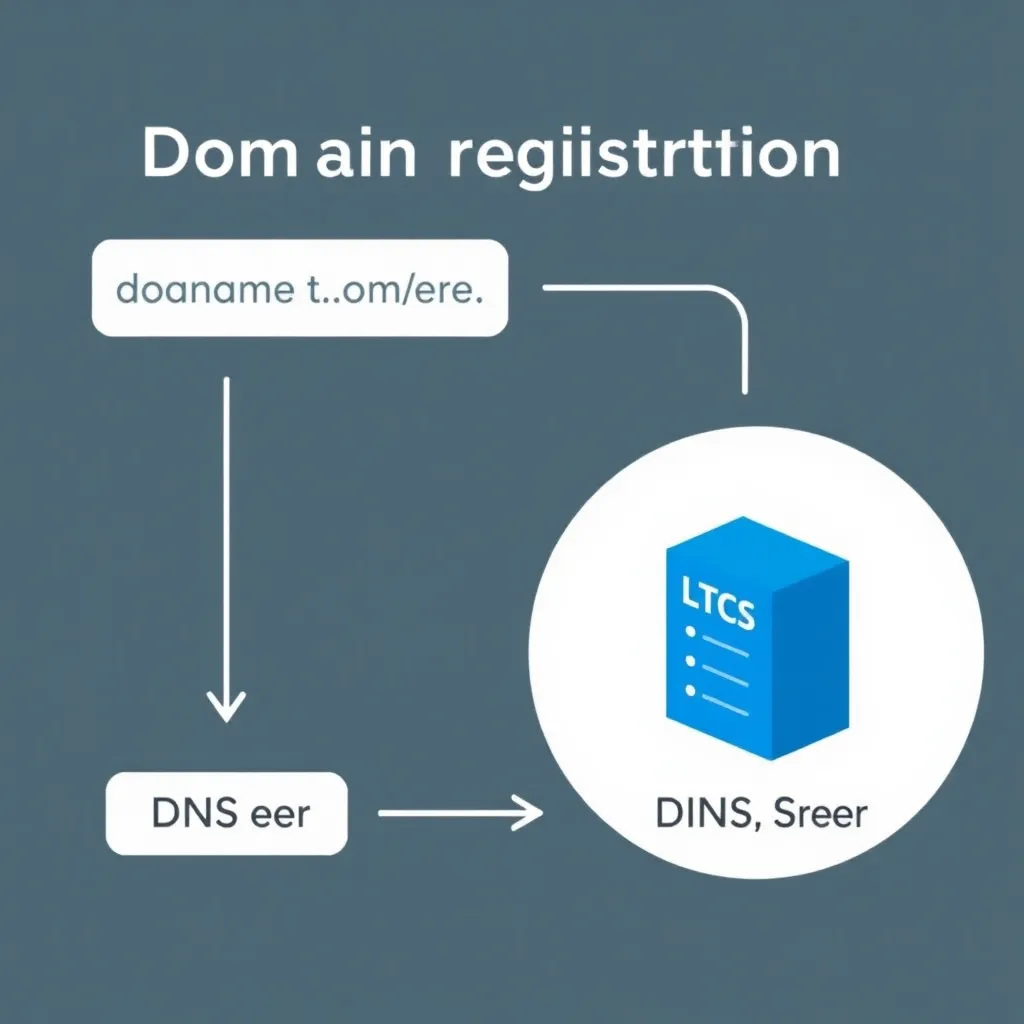 Représentation schématique du processus d'enregistrement de domaine