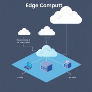 Illustration du concept d'Edge Computing avec traitement des données à la périphérie du réseau