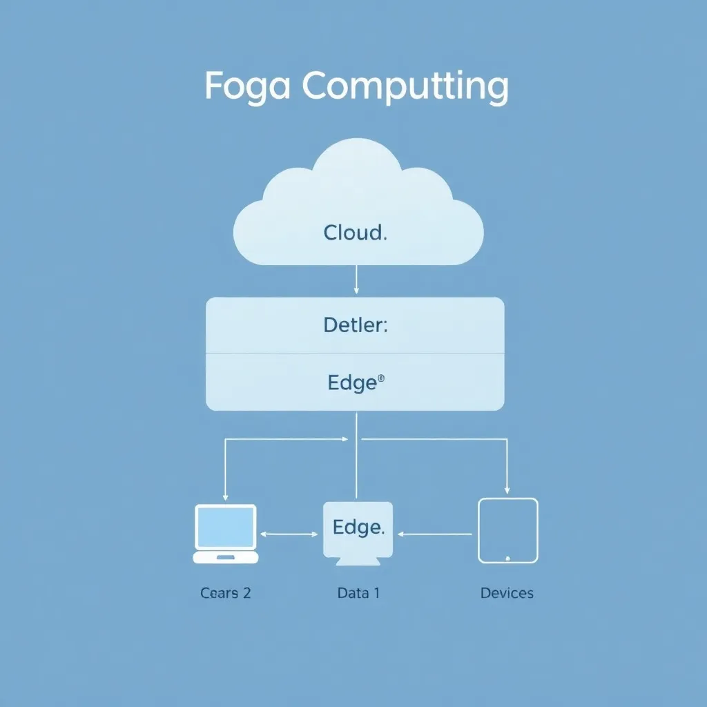 Représentation schématique de l'architecture fog computing avec le cloud, la couche fog et les appareils de périphérie