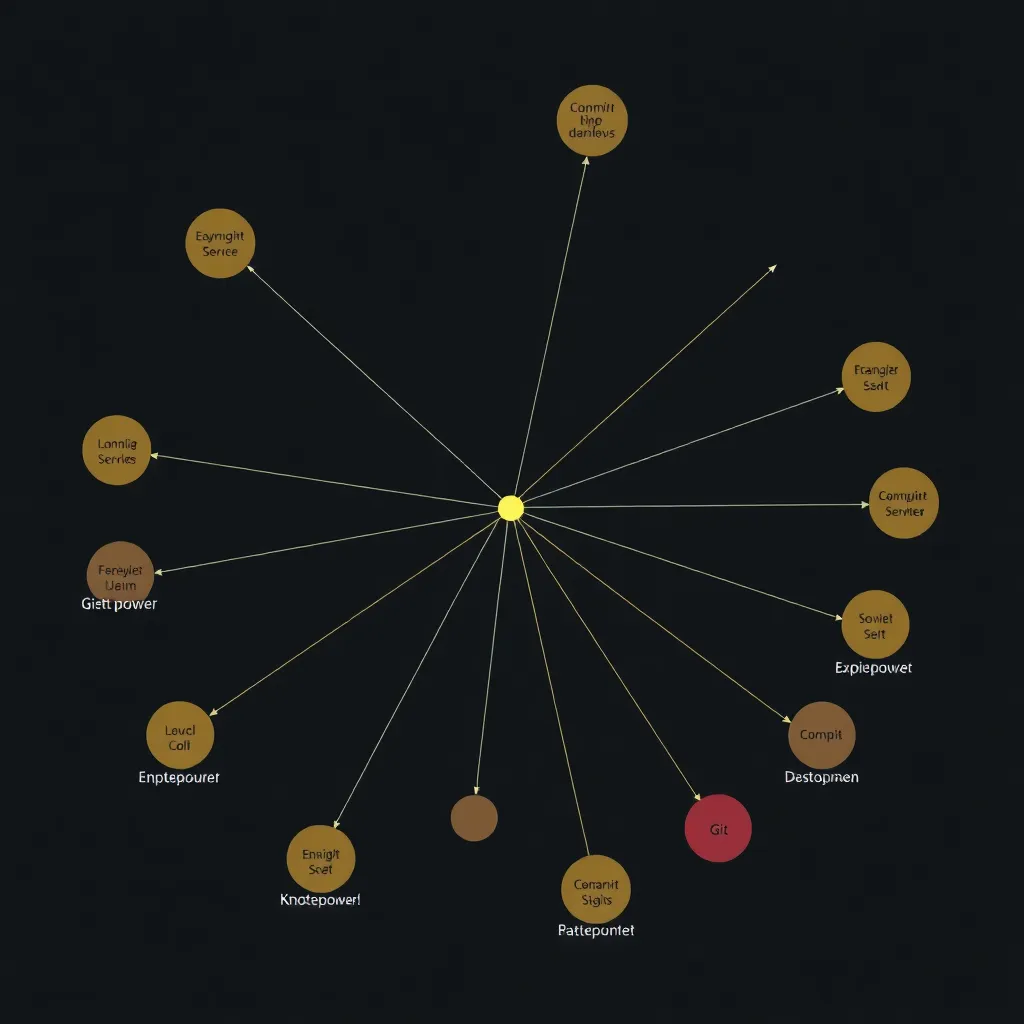 Diagramme abstrait pour visualiser le contrôle de version Git avec les branches et les commits