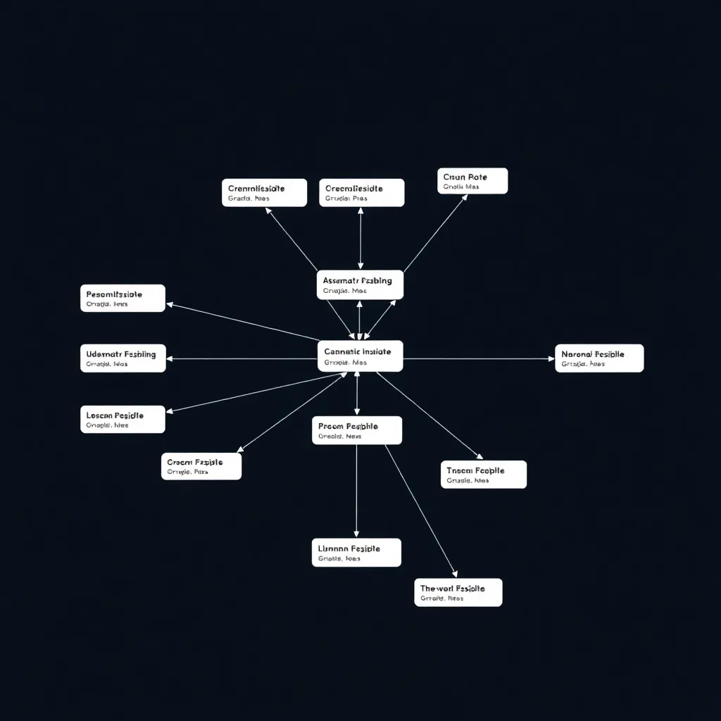 Représentation abstraite d'un schéma GraphQL avec des points de données en réseau
