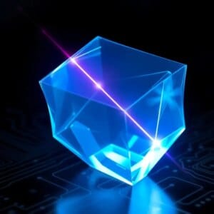 Cristal holographique de stockage de données avec rayons laser et motif d'interférence