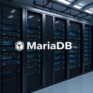 Châssis de serveur de base de données MariaDB moderne avec nœuds et flux de données en réseau