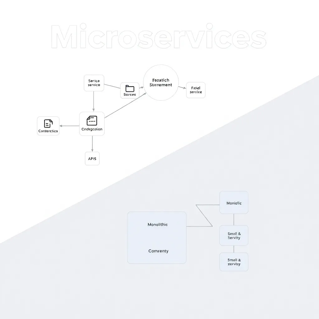 Représentation schématique de l'architecture des microservices par rapport à la structure monolithique