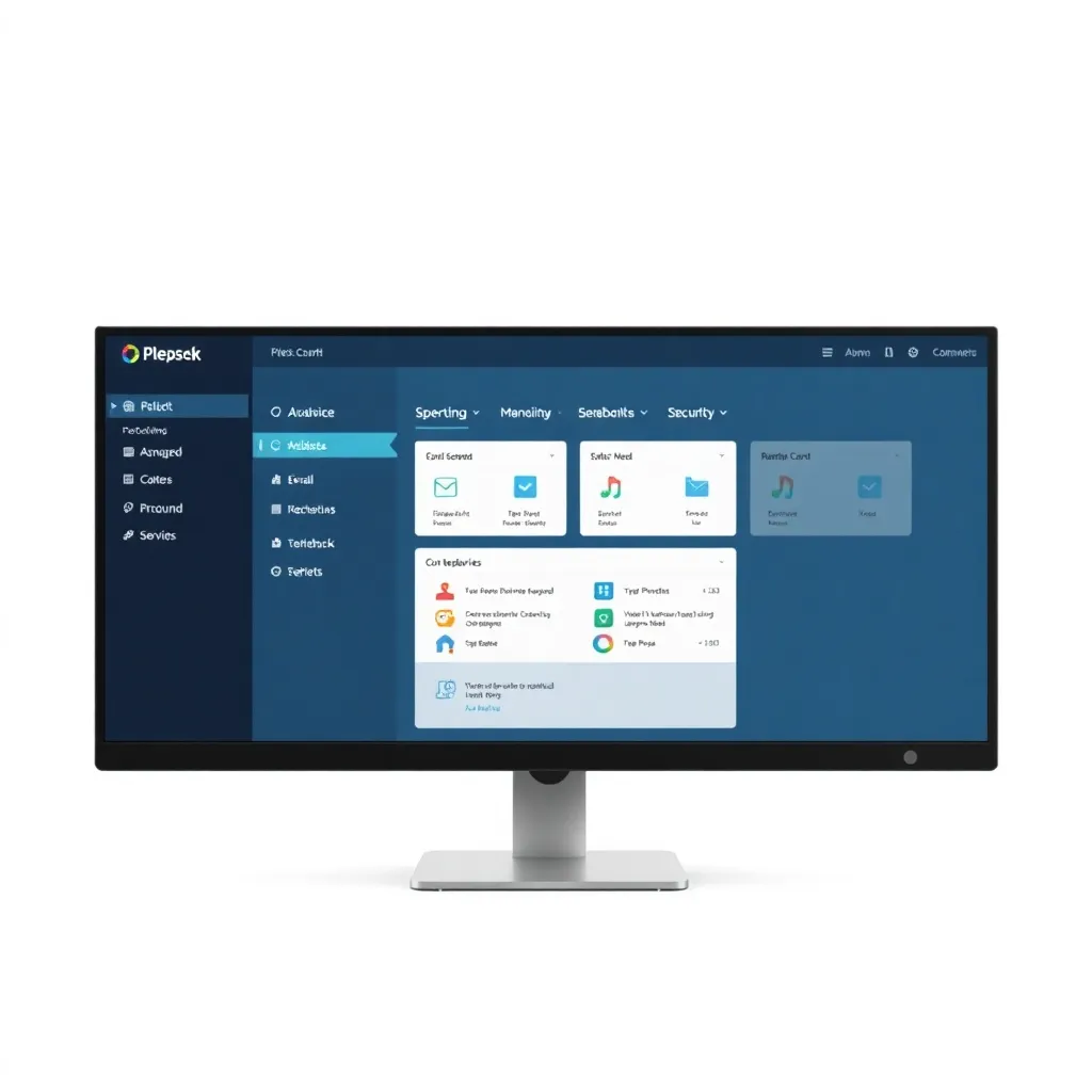 Panneau de contrôle Plesk Dashboard avec différentes options de gestion