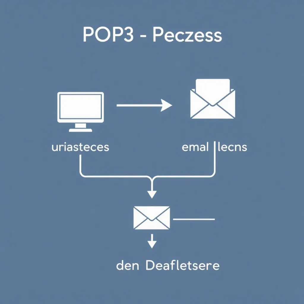 Représentation schématique du protocole POP3 : communication client-serveur et récupération du courrier électronique
