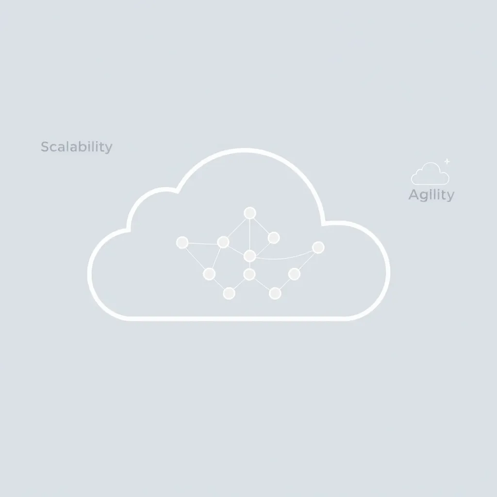 Représentation abstraite de l'informatique sans serveur avec des fonctions en réseau dans un environnement de cloud computing
