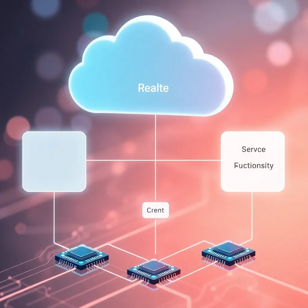Serverless Edge Computing Diagramme de réseau avec flux de données des appareils Edge vers les fonctions Serverless