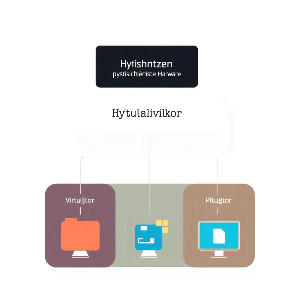 Diagramme abstrait des couches de virtualisation avec le matériel physique, l'hyperviseur et les machines virtuelles