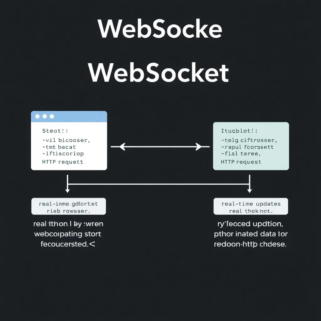 Illustration du protocole WebSocket avec flux de données bidirectionnel entre le navigateur et le serveur