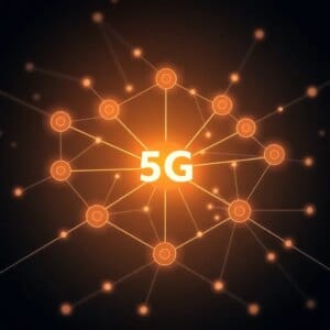 Représentation abstraite de nœuds 5G et edge computing en réseau avec flux de données