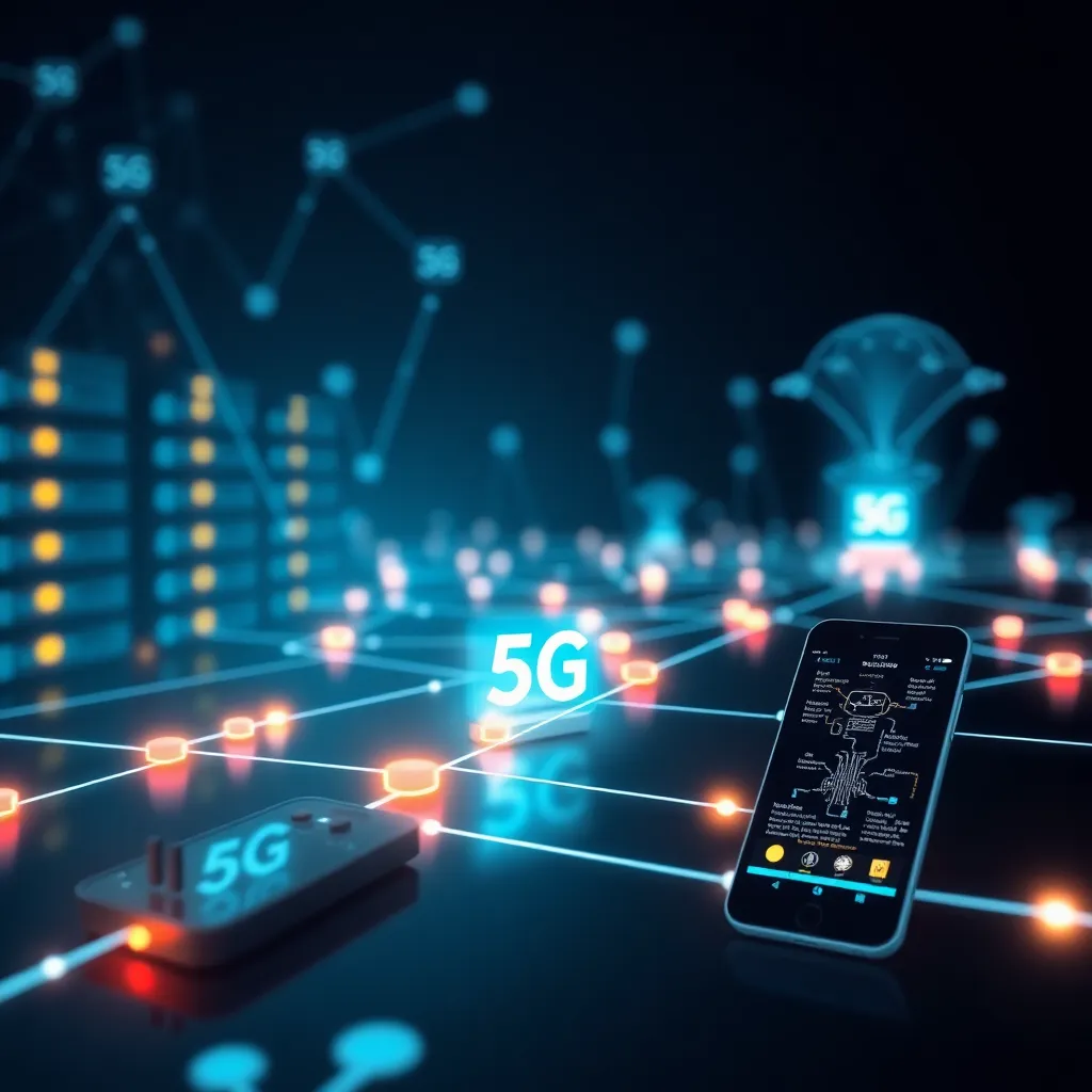 Représentation futuriste de la technologie 5G dans l'hébergement web