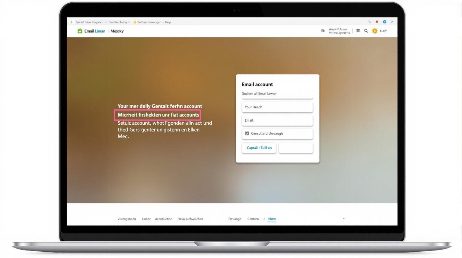 Un design de jeu réaliste, un concept de création de compte e-mail professionnel sans texte.