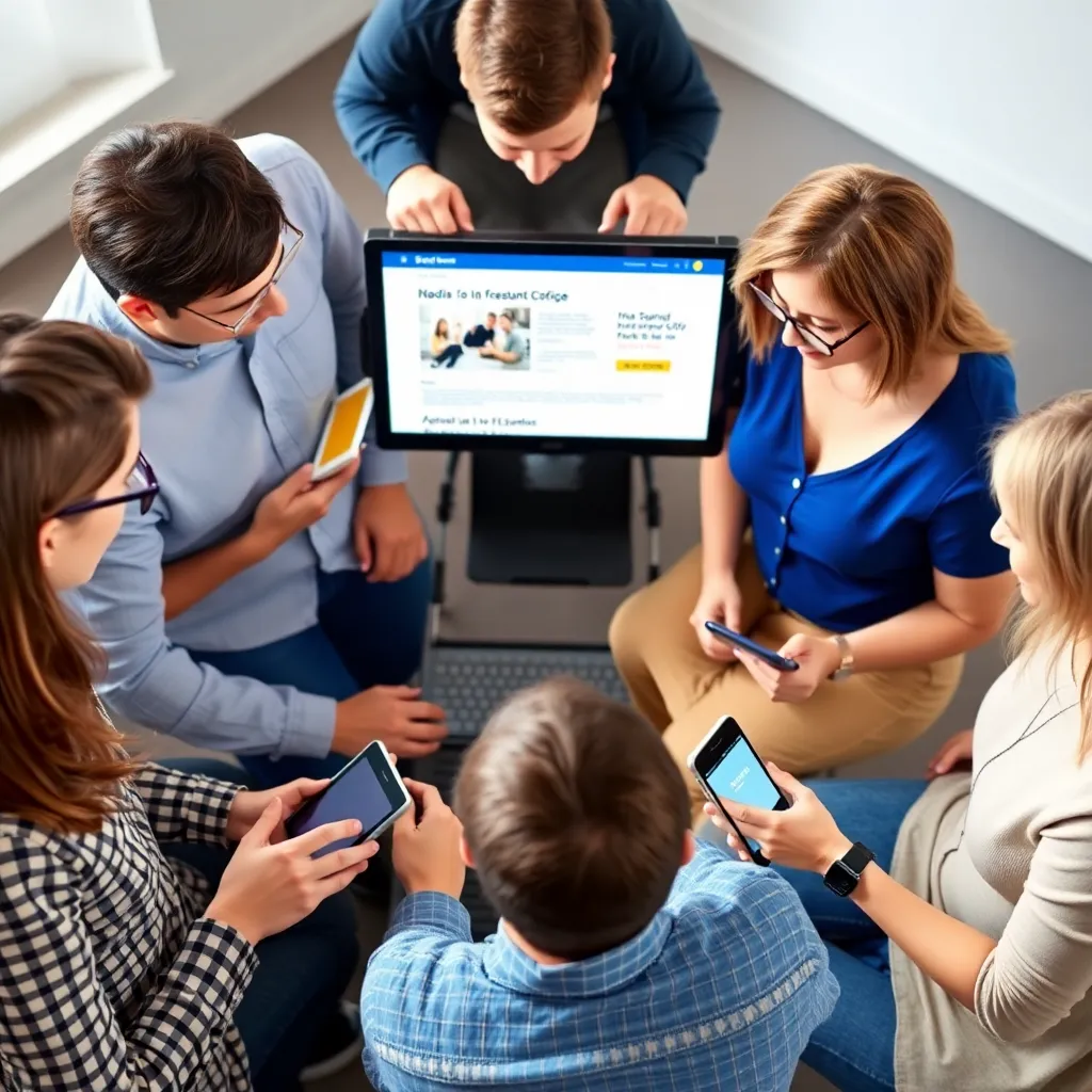 Divers groupes d'utilisateurs interagissent avec un site Web accessible sur différents appareils