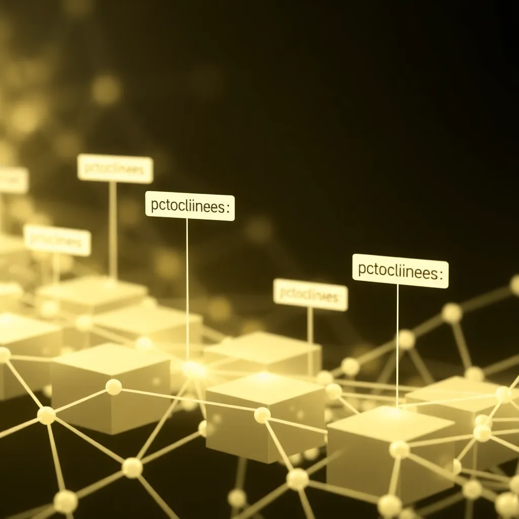 Représentation abstraite de la technologie blockchain et des noms de domaine