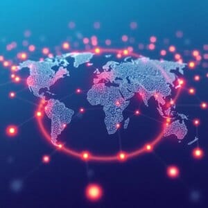 Illustration d'un réseau mondial de serveurs pour la diffusion de contenu
