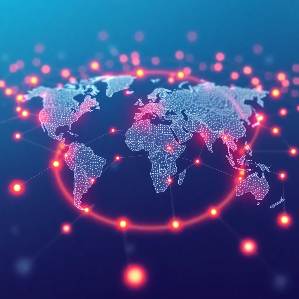 Illustration d'un réseau mondial de serveurs pour la diffusion de contenu