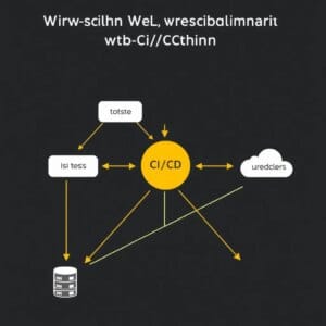 Diagramme abstrait du processus CI/CD dans un environnement d'hébergement web