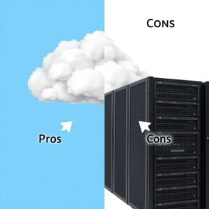 Comparaison entre le cloud computing et l'hébergement traditionnel : présentation visuelle des avantages et des inconvénients