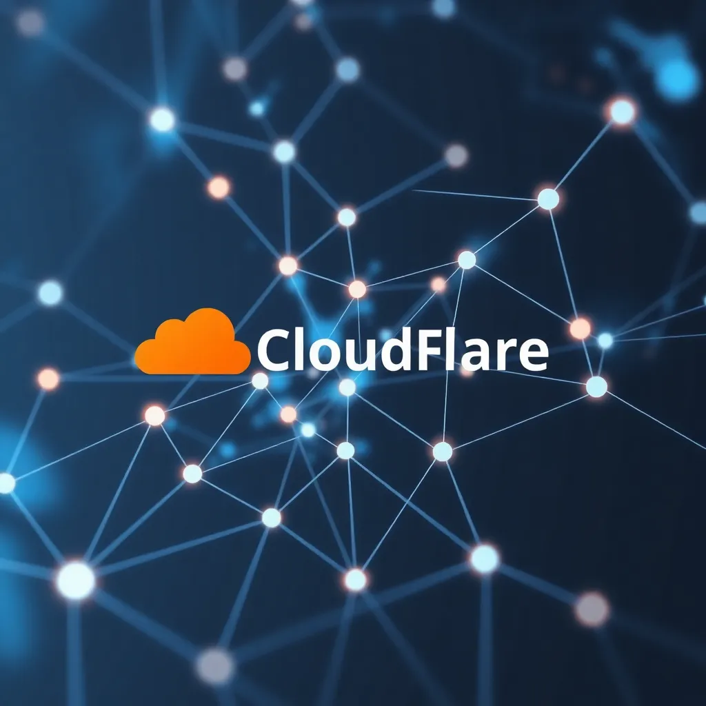 Réseau mondial de nœuds connectés représentant l'infrastructure informatique de périphérie de Cloudflare