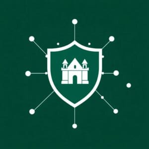 Représentation abstraite de la protection des données sur Internet avec un panneau, un cadenas et des connexions de données