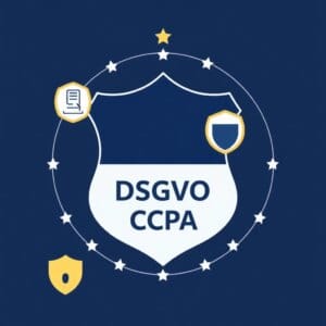 RGPD et CCPA Illustration de la protection des données avec des symboles