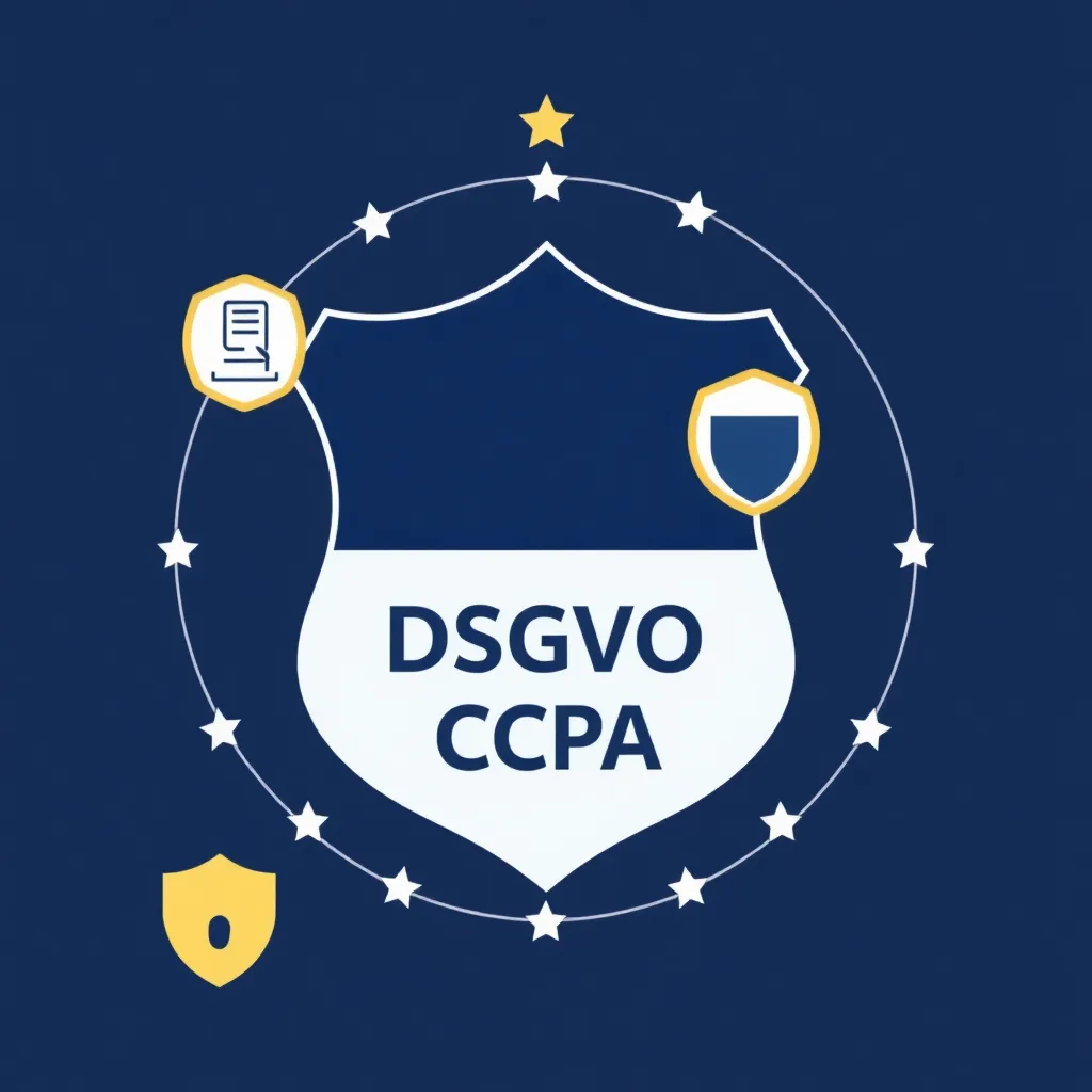 RGPD et CCPA Illustration de la protection des données avec des symboles