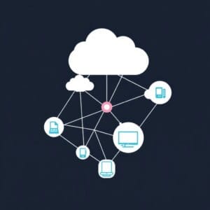 Représentation abstraite d'un réseau Edge Computing avec des serveurs et des terminaux distribués