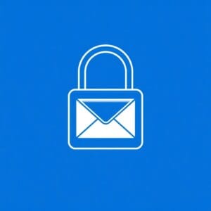 Symbole stylisé d'un cadenas avec une enveloppe représentant le cryptage des e-mails