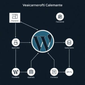 Représentation abstraite de l'architecture Headless WordPress