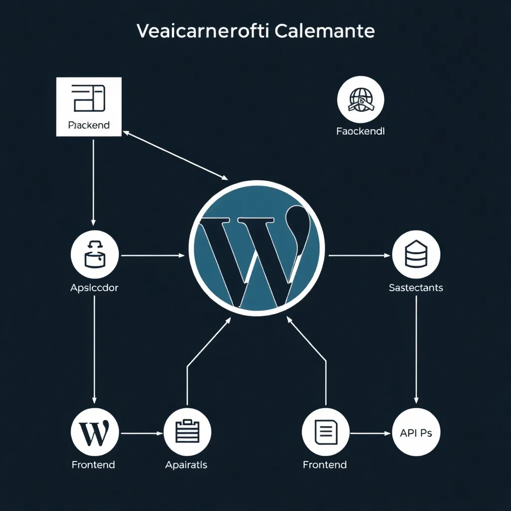 Représentation abstraite de l'architecture Headless WordPress