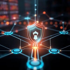 Représentation abstraite de la détection des menaces basée sur l'IA dans l'hébergement web