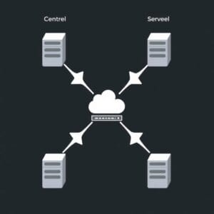 Load Balancing Diagramme de réseau avec plusieurs serveurs et répartiteur de charge central