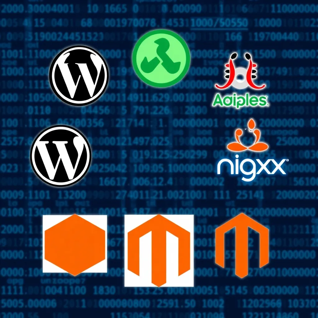 Collage de logos de logiciels d'hébergement open source