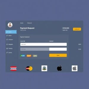 Visualisation de l'intégration de l'API de demande de paiement dans le checkout du commerce électronique.