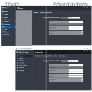 Comparaison des interfaces utilisateur de Plesk et de DirectAdmin