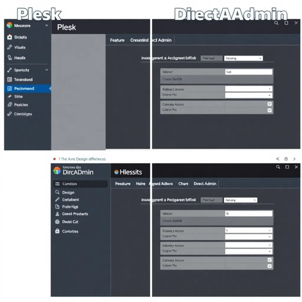 Comparaison des interfaces utilisateur de Plesk et de DirectAdmin