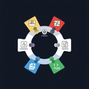 Illustration de dix extensions Plesk sous forme de pièces de puzzle reliées entre elles