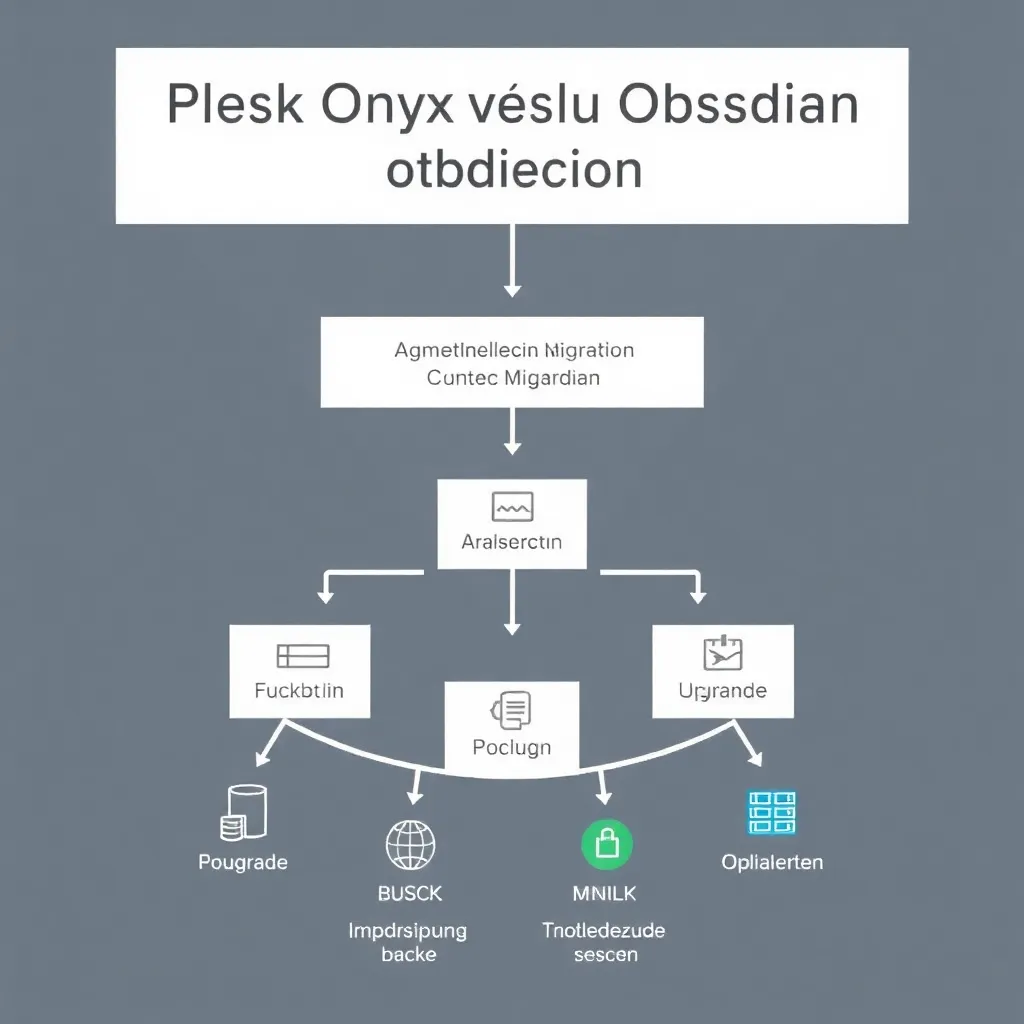 Représentation schématique de la migration de Plesk Onyx vers Plesk Obsidian