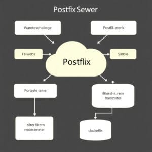 Représentation schématique d'un serveur de messagerie Postfix à haut débit