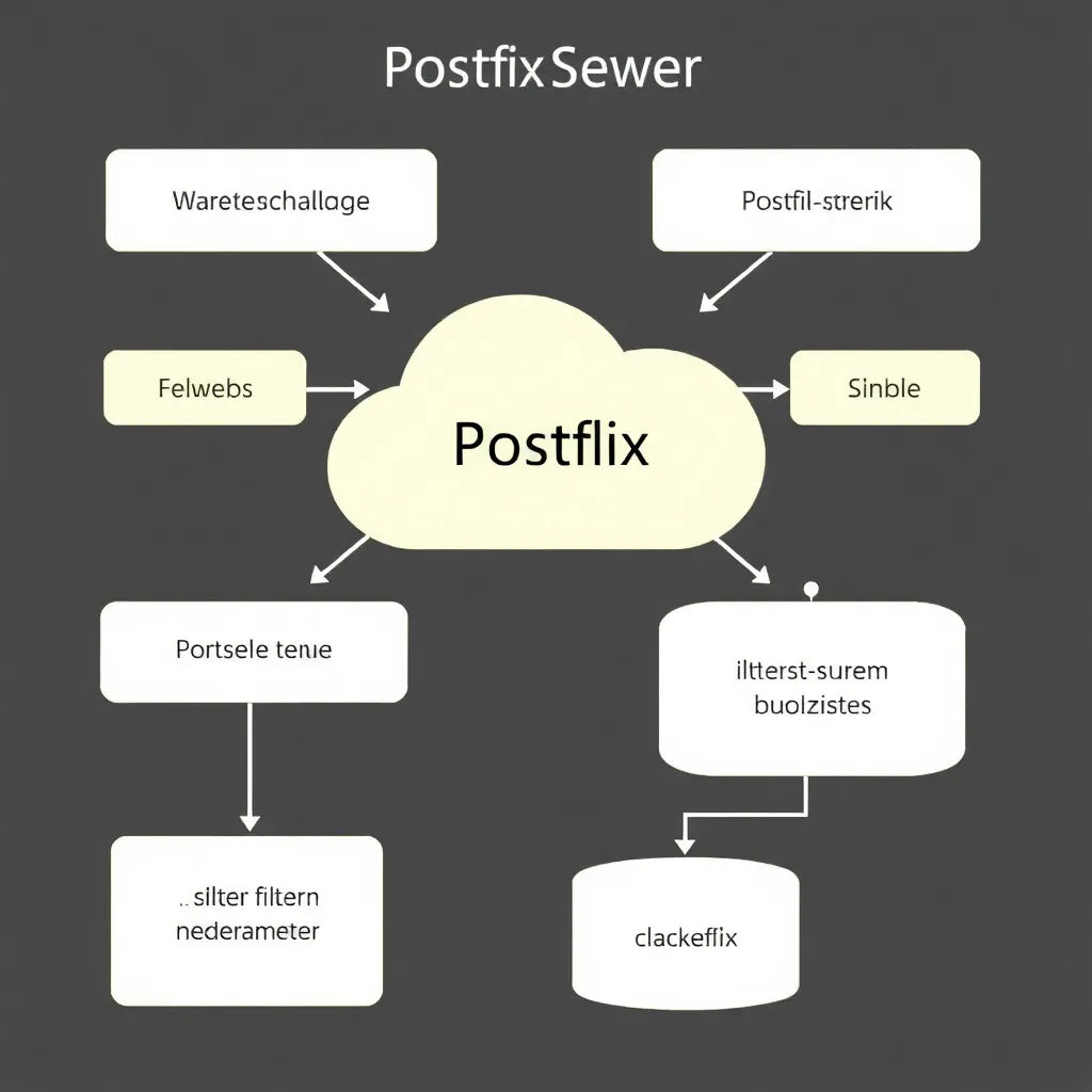Représentation schématique d'un serveur de messagerie Postfix à haut débit