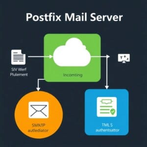Diagramme de configuration du serveur de messagerie Postfix pour débutants
