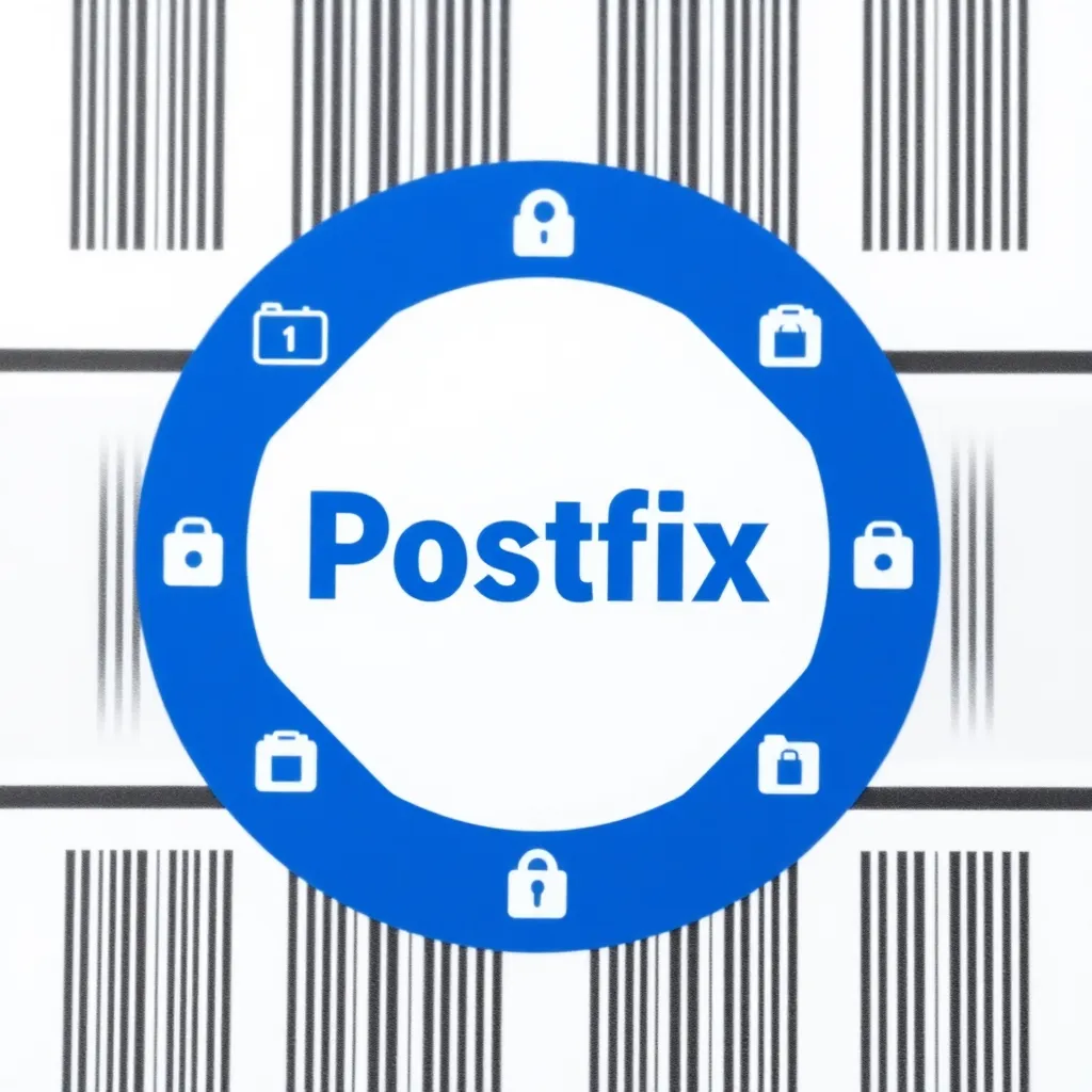 Logo Postfix avec symboles de sécurité pour une sécurité maximale du serveur de messagerie