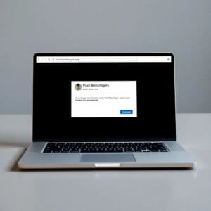 Site web moderne avec notification push sur un ordinateur portable.
